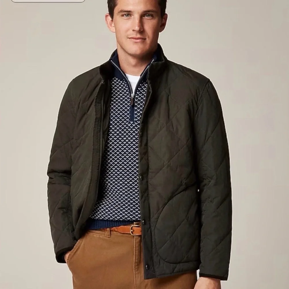 J. Crew Sussex Quilted Jacket with Primaloft in Dark Olive